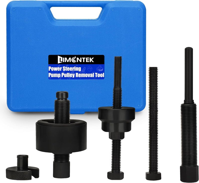 limontek Power Steering Pulley Puller Installer Tool Set, Power Steering Pump Pulley Removal Tool Compatible with Ford, GM, VW and Chrysler Vehicles - Image 1